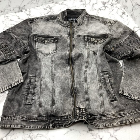 Men's Black Washed Fashion Denim Jacket NWT - Picture 7 of 7